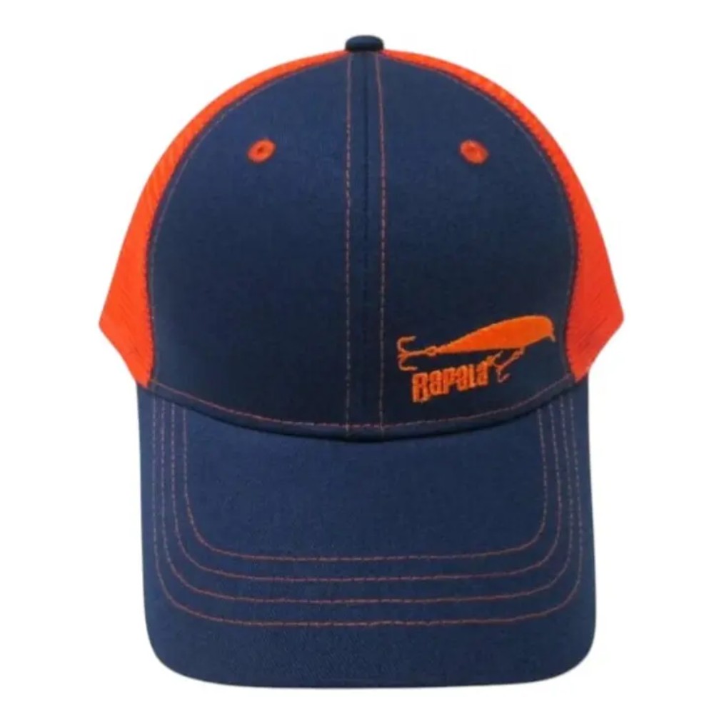 Gorro Jockey Rapala Trucker Naranja Con Malla